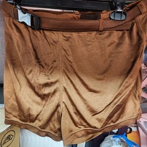 PRADA mens buckle shorts, medium. Brown